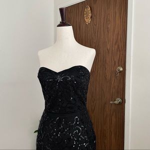 Betsey Johnson Evening Black sequin and mesh cocktail dress. Little black dress